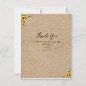 Rustige zonnebloem Hartelijk dank Bedankkaart (Voorkant)