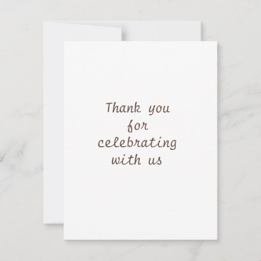 Rustige zonnebloem Hartelijk dank Bedankkaart (Achterkant)