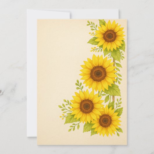 Rustige zonnebloem Hartelijk dank Bedankkaart (Achterkant)