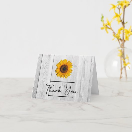 Rustige zonnebloem Hartelijk dank Kaart (Gele Bloem)