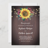 Rustige zonnebloem Hood Licht Floral Wedding Kaart (Voorkant)