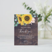 Rustige zonnebloem | Hout Dank u Kaart voor ontvan (Staand voorkant)