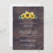 Rustige zonnebloem | Hout in één bruiloft Kaart (Achterkant)