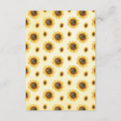 Rustige zonnebloem Hout Jar Lights Wedding Informatiekaartje (Achterkant)