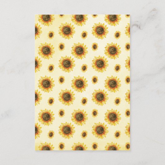 Rustige zonnebloem Hout Jar Lights Wedding Informatiekaartje (Achterkant)