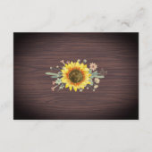 Rustige zonnebloem Hout Jar Lights Wedding Informatiekaartje (Achterkant)