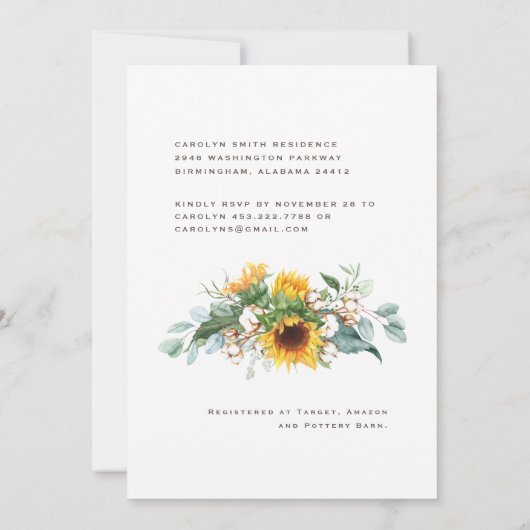 Rustige Zonnebloem Hout Taupe II Vrijgezellenfeest Kaart (Achterkant)