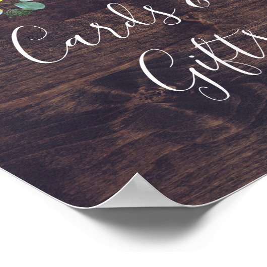 Rustige zonnebloem | Houten Kaarten en flesjes Poster (Hoek)