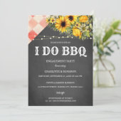 Rustige Zonnebloem I Do BBQ Engagement Party Kaart (Staand voorkant)