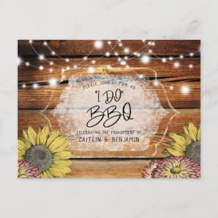 Rustige Zonnebloem I Do BBQ Engagement Party Uitnodiging Briefkaart