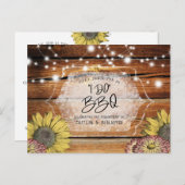 Rustige Zonnebloem I Do BBQ Engagement Party Uitnodiging Briefkaart (Voorkant / Achterkant)