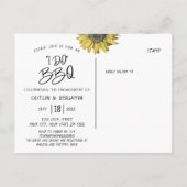 Rustige Zonnebloem I Do BBQ Engagement Party Uitnodiging Briefkaart (Achterkant)