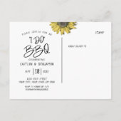 Rustige zonnebloem I Do BBQ Vrijgezellenfeest Uitnodiging Briefkaart (Achterkant)