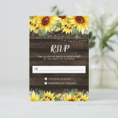 Rustige zonnebloem Kaarten RSVP Kaartje (Staand voorkant)