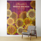 Rustige zonnebloem Kunst Paars Vrijgezellenfeest A Wandkleed (In situ)