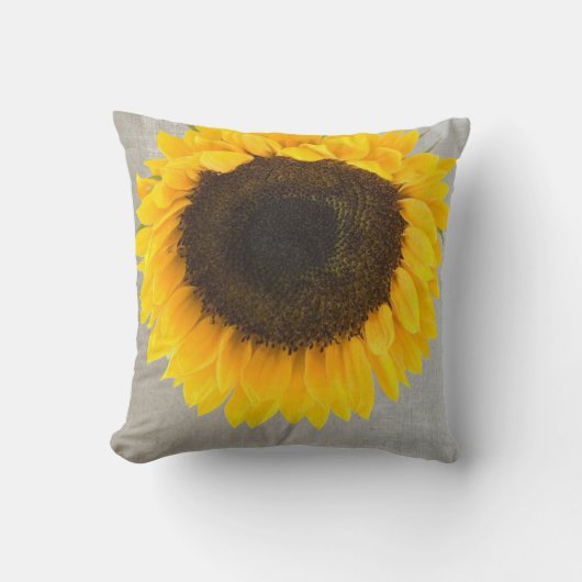 Rustige zonnebloem kussen (Voorkant)