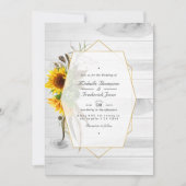 Rustige Zonnebloem Landelijke Barn QR Code RSVP We Kaart (Voorkant)