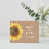 Rustige zonnebloem. Landelijke trouwdatum  Bewaar  Uitnodiging Briefkaart (Staand voorkant)