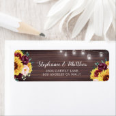 Rustige zonnebloem Mason Jar Lights Wedding Etiket (Insitu)