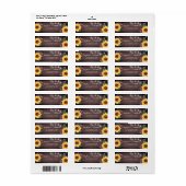 Rustige zonnebloem Mason Jar Lights Wedding Etiket (Full Sheet)