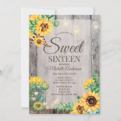 Rustige zonnebloem Mason Jar Sweet Sixteen Kaart (Voorkant)