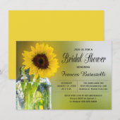 Rustige zonnebloem Mason Jar Vrijgezellenfeest Wed Kaart (Voorkant / Achterkant)