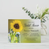Rustige zonnebloem Mason Jar Vrijgezellenfeest Wed Kaart (Staand voorkant)