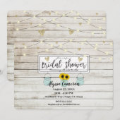 Rustige Zonnebloem Mason Jars & Lights Vrijgezelle Kaart (Voorkant / Achterkant)