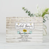 Rustige Zonnebloem Mason Jars & Lights Vrijgezelle Kaart (Staand voorkant)