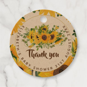 Rustige Zonnebloem Met Baby shower gegoten Label