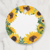 Rustige Zonnebloem Met Baby shower gegoten Label (Achterkant)