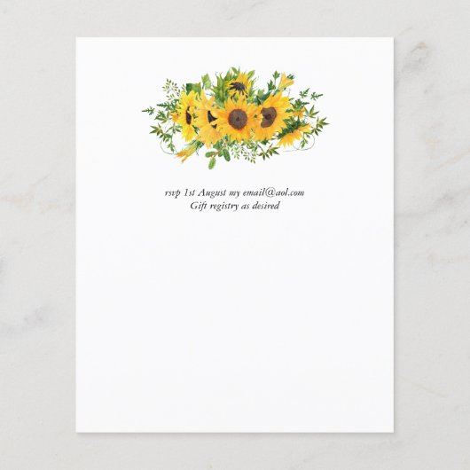 Rustige zonnebloem - met weddenschap begroot (Achterkant)