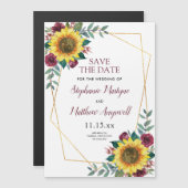 Rustige zonnebloem Modern Floral Wedding Magnetische Uitnodiging (Voorkant / Achterkant)