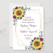 Rustige zonnebloem Modern Floral Wedding Magnetische Uitnodiging (Voorkant)