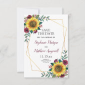 Rustige zonnebloem Modern Floral Wedding Save The Date (Voorkant)
