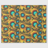 Rustige zonnebloem naadloos ontkoppelingspatroon cadeaupapier (Vlak)