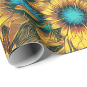 Rustige zonnebloem naadloos ontkoppelingspatroon cadeaupapier (Rol Hoek)