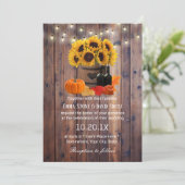 Rustige zonnebloem Naherfstbruiloft Kaart (Staand voorkant)