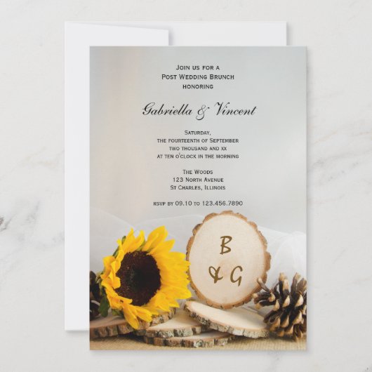 Rustige zonnebloem Natuurlijke Bossen PWedding Bru Kaart (Voorkant)