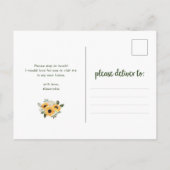 Rustige zonnebloem | Nieuwe aankondiging adreswijz (Achterkant)