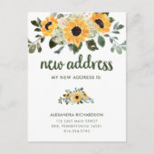 Rustige zonnebloem | Nieuwe aankondiging adreswijz (Voorkant)