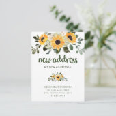 Rustige zonnebloem | Nieuwe aankondiging adreswijz (Staand voorkant)