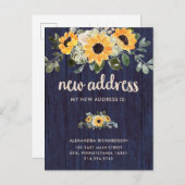 Rustige zonnebloem | Nieuwe aankondiging adreswijz (Voorkant / Achterkant)