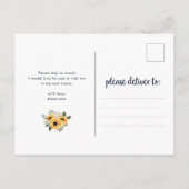 Rustige zonnebloem | Nieuwe aankondiging adreswijz (Achterkant)