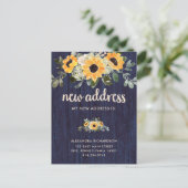 Rustige zonnebloem | Nieuwe aankondiging adreswijz (Staand voorkant)