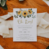 Rustige zonnebloem | Oh Boy Baby shower Gold Scrip Kaart