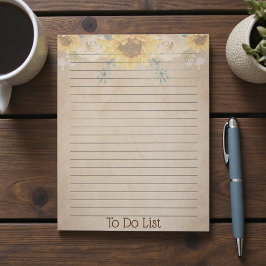 Rustige zonnebloem om lijst te doen notitieblok