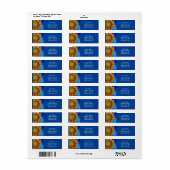 Rustige zonnebloem op blauw etiket (Full Sheet)