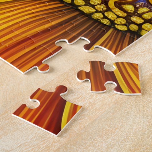 Rustige zonnebloem op blauw legpuzzel (Zijkant)