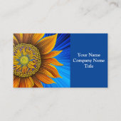 Rustige zonnebloem op blauw visitekaartje (Voorkant)